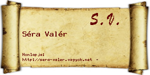 Séra Valér névjegykártya